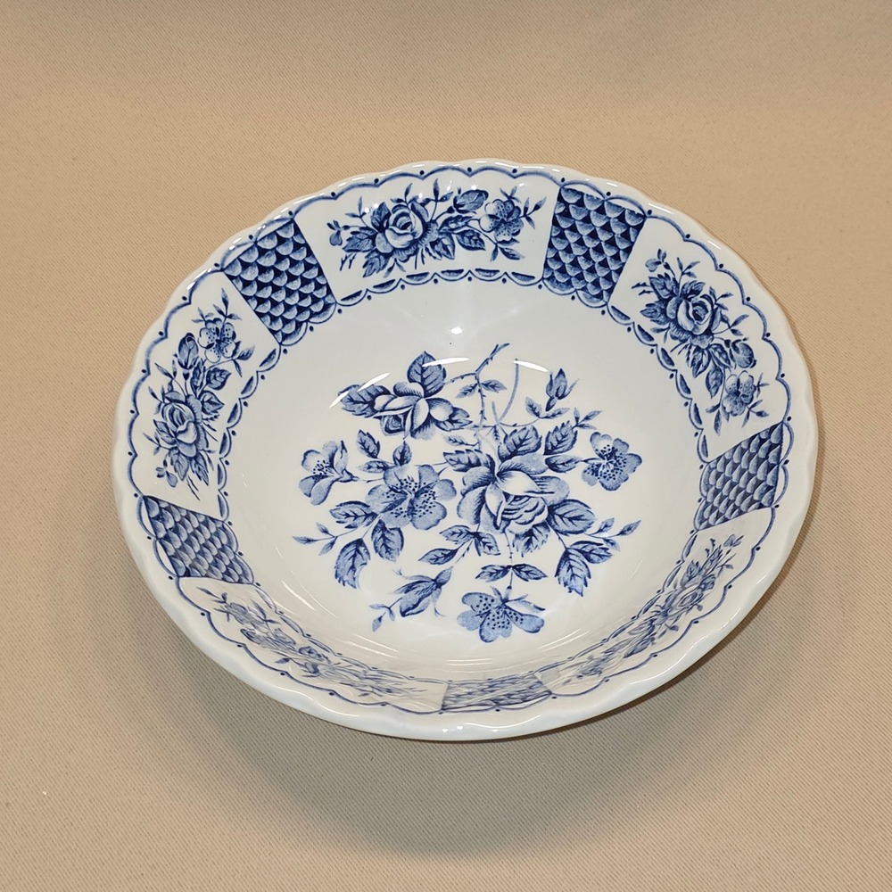 Myott Melody Ironstone Bowl Blue‎ Floral England 6.25" Vintage Dish
